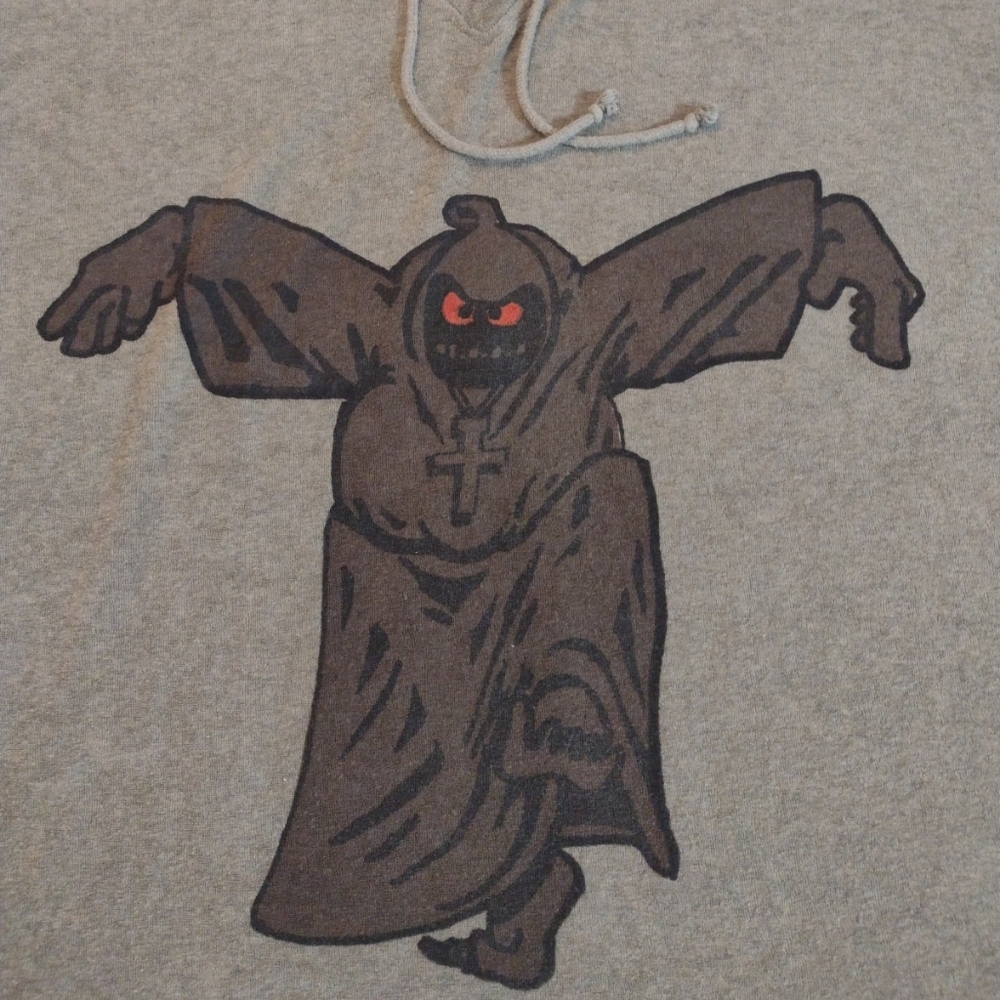 VTG 90s Bad+Mad Hardwear Hoodie Men XL Reaper Ghost Skate Rave Streetwear Y2K